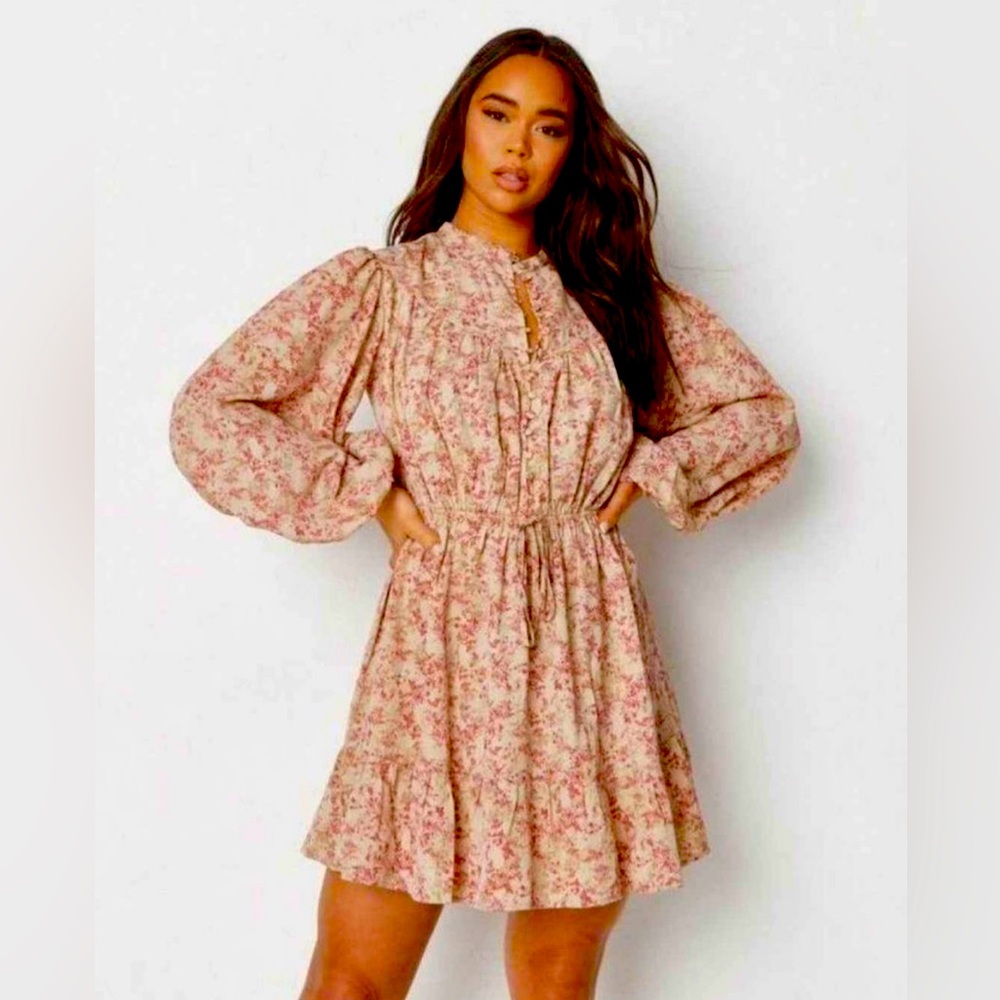 Missguided balloon sleeve stampede dress